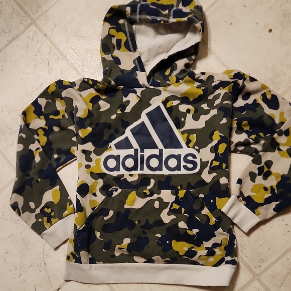 Adidas Kids Camo Hoodie - Green and Yellow - Picture 2 of 3